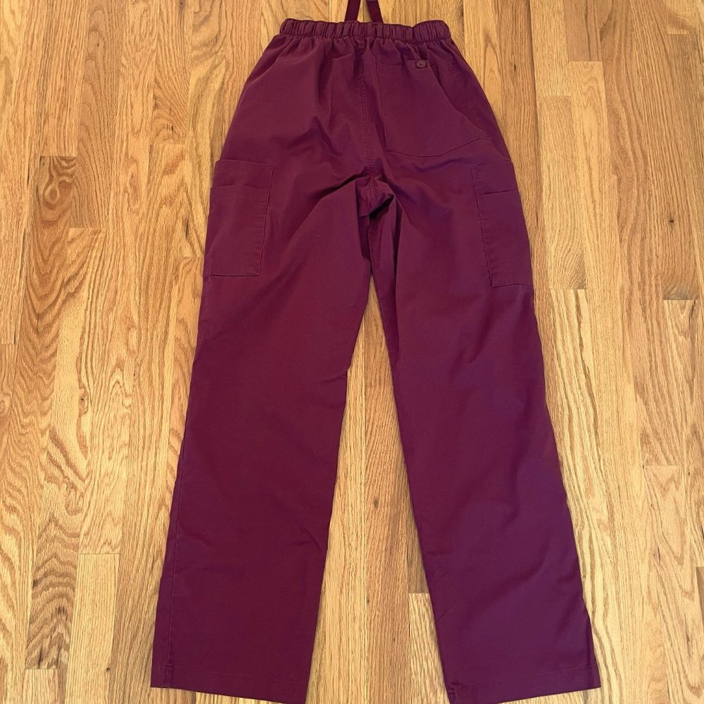Cherokee Workwear Core Stretch Men's Drawstring Cargo Scrub Pants XS Wine 4243 - Picture 3 of 6